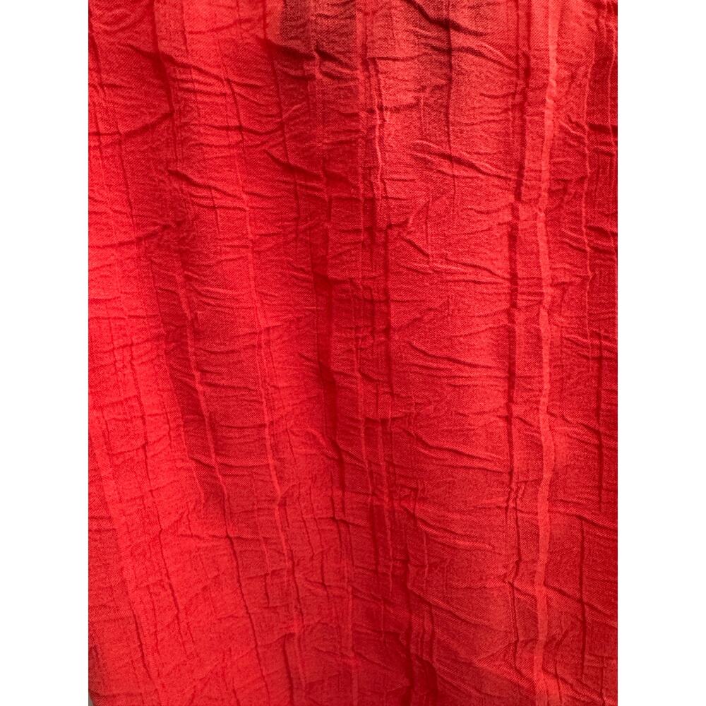 DUE PER DUE Coral Textured Puff-Sleeve Blouse with Waist Tie - Picture 7 of 8